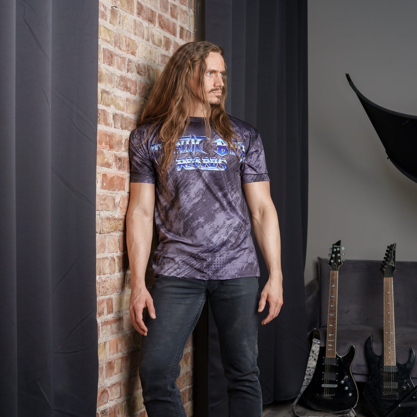 Metallic Blue Records T-shirt [New Style]